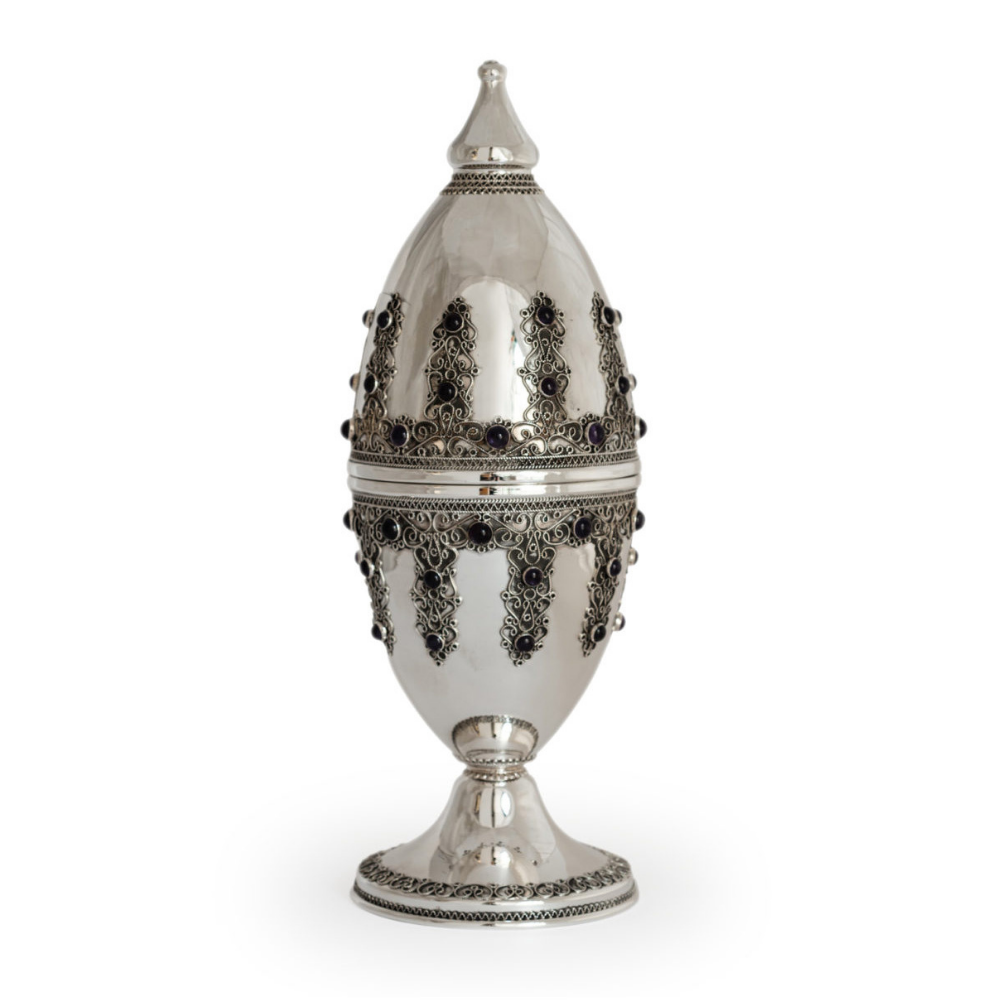Sterling Silver Filigree Etrog Holder