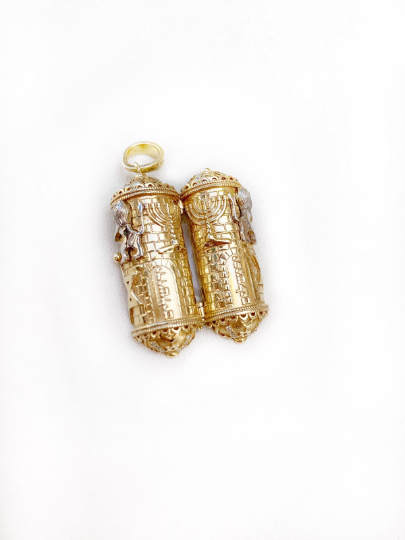 Lion of Judah Torah Pendant in 14k Gold and Diamonds