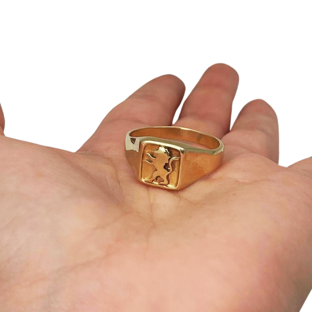 14k Gold Lion of Judah Signet Ring