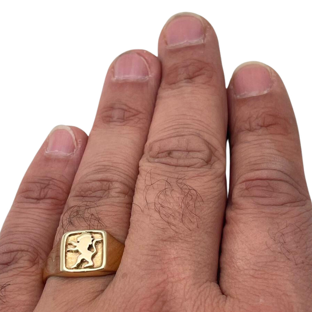 14k Gold Lion of Judah Signet Ring