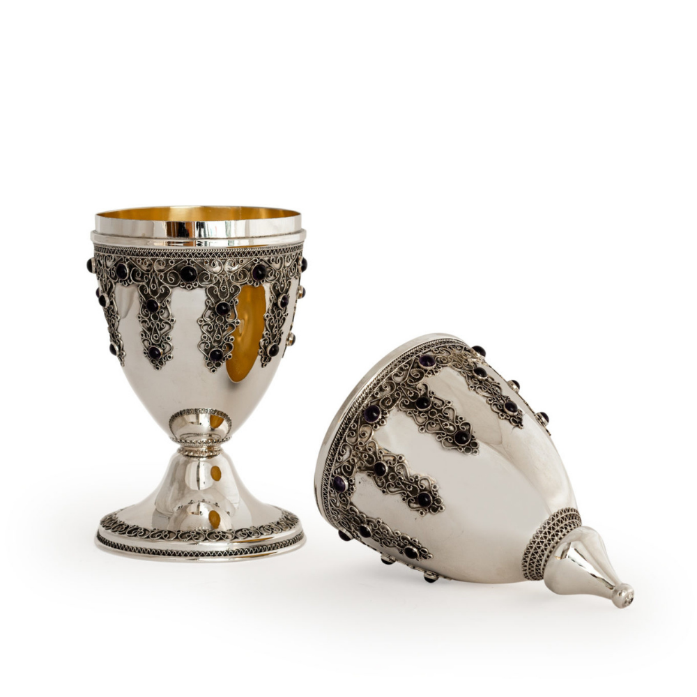 Sterling Silver Filigree Etrog Holder
