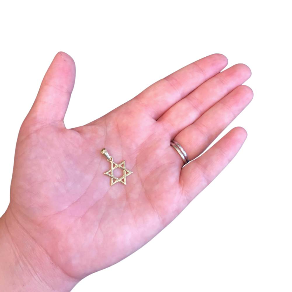 Interwoven Star of David 14k Yellow Gold Pendant