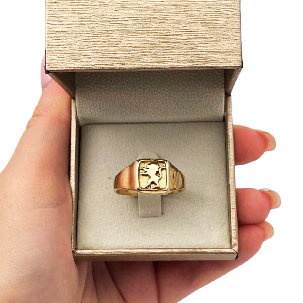 14k Gold Lion of Judah Signet Ring