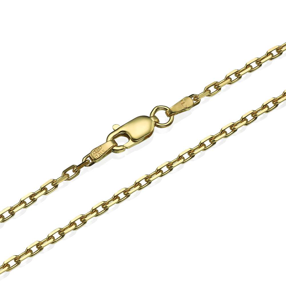 Anchor Link Gold Chain in 14k Yellow Gold 2.1mm 16-24"
