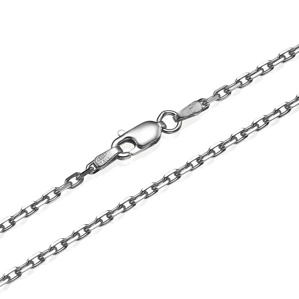 14k White Gold Anchor Link Gold Chain 2.1mm 16-24"