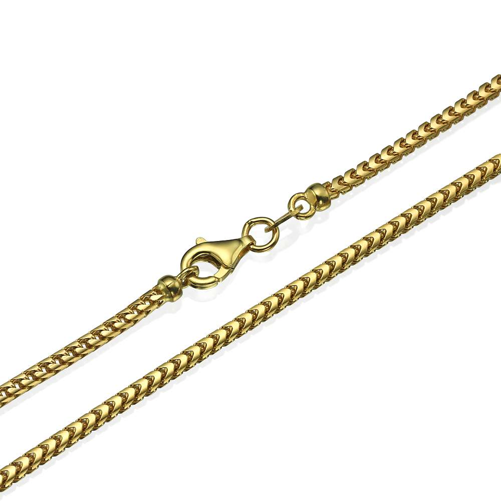 Franco Gold Chain in 14k Yellow Gold 2mm 16-28"