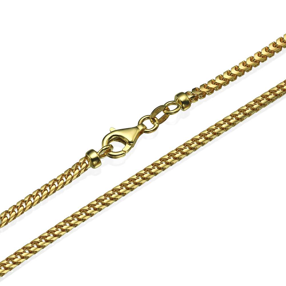 Franco Gold Chain in 14k Yellow Gold 2.5mm 16-28"