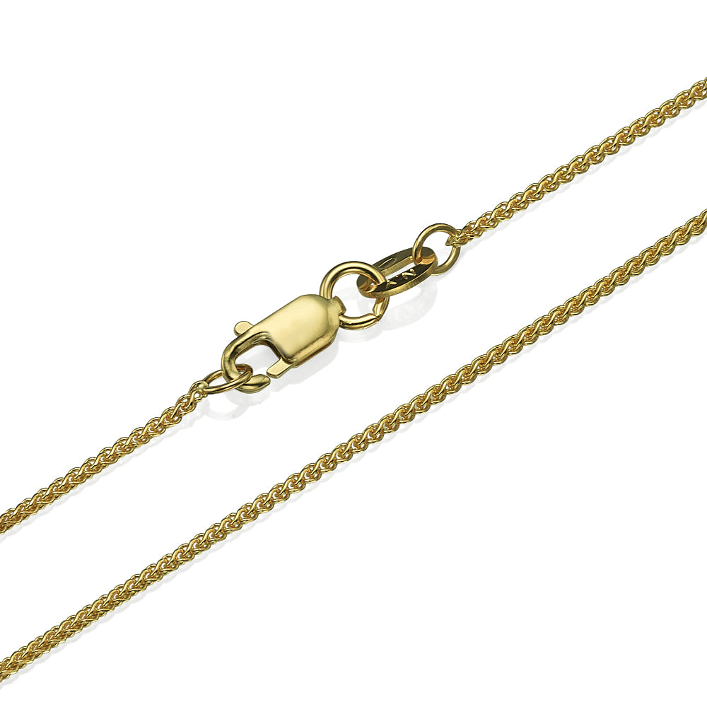 14k Yellow Gold Chain Round Spiga - 1.1mm 16-24"