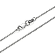 14k White Gold Chain Round Spiga 1.1mm 16-24"