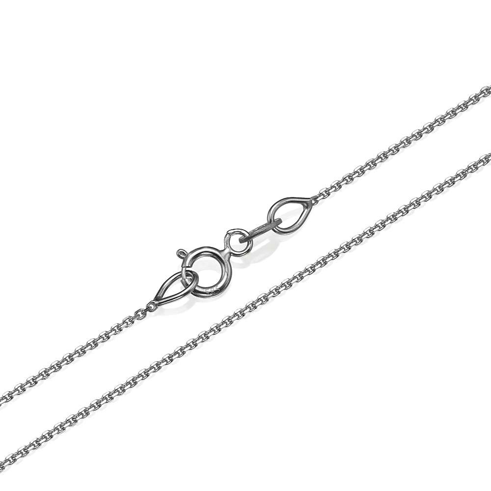 14k White Gold Anchor Link Gold Chain 0.9mm 16-24"