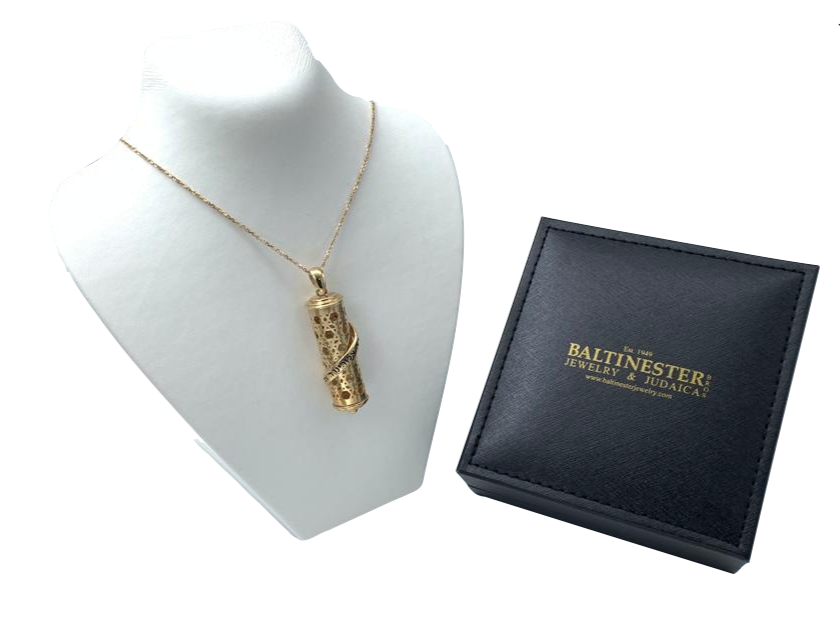 14K Gold Star of David Pendant with Shema Yisrael