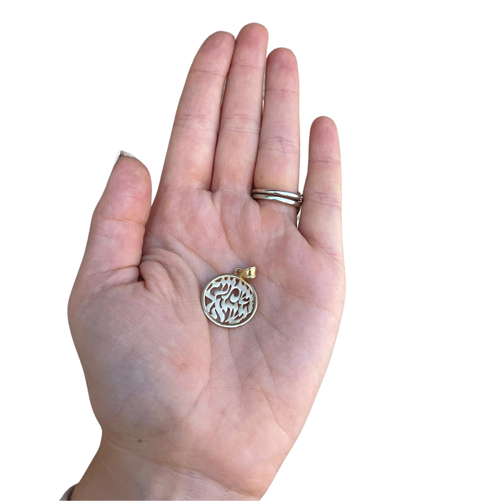 Shema Yisrael Pendant Round Shape - 14K Gold