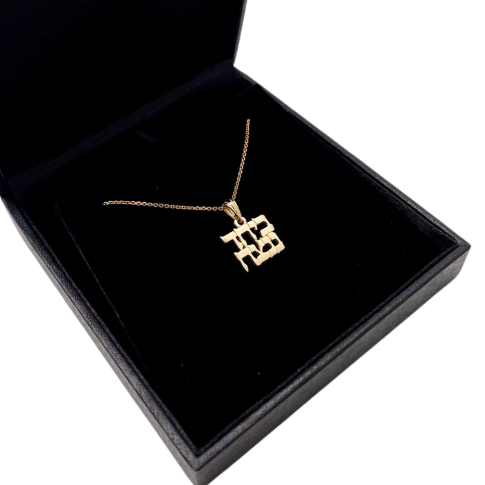 Together We Will Win Hebrew Pendant in 14K Gold - Support Israel
