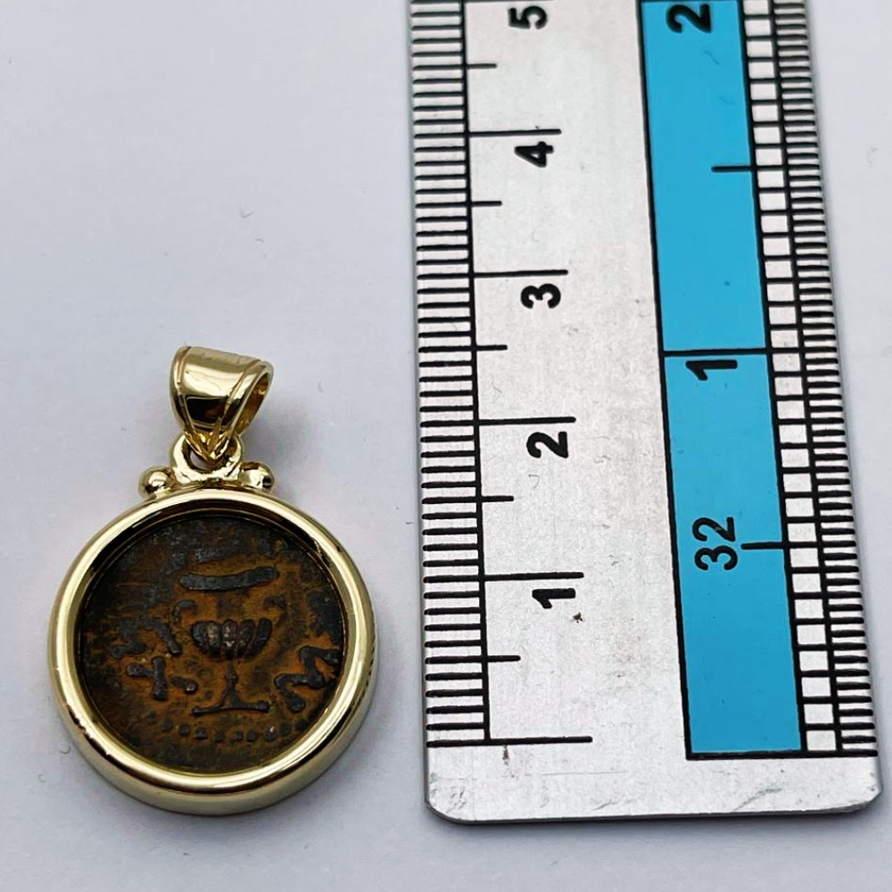 14k Gold Masada Coin Pendant