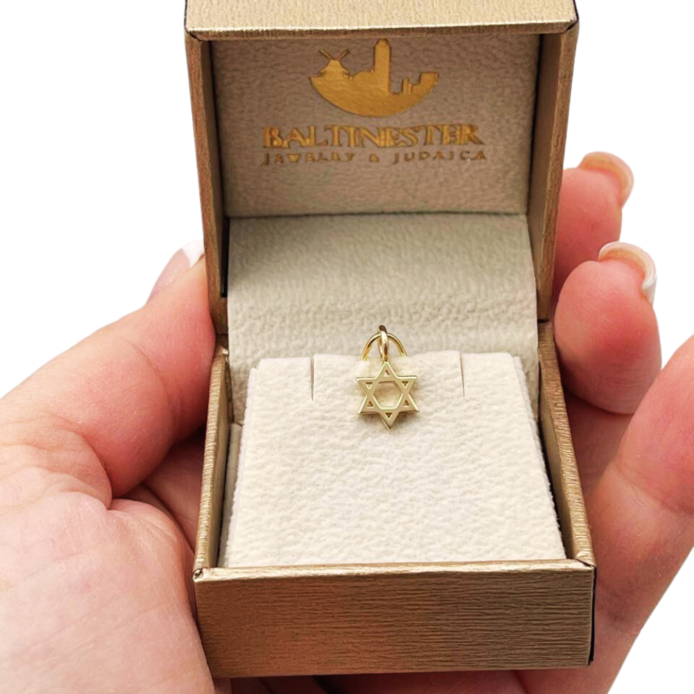 Solid 14K Gold Minimalist Star of David Pendant