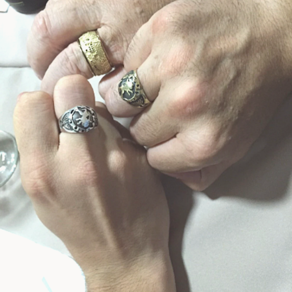 Oxidized Silver Lion of Judah Wide Ring