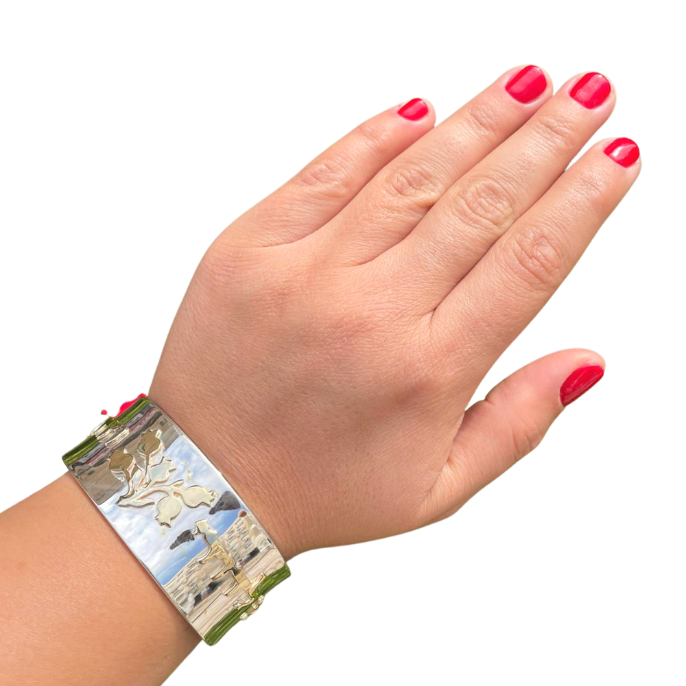 Silver and Gold Ani L'Dodi Cuff Bracelet