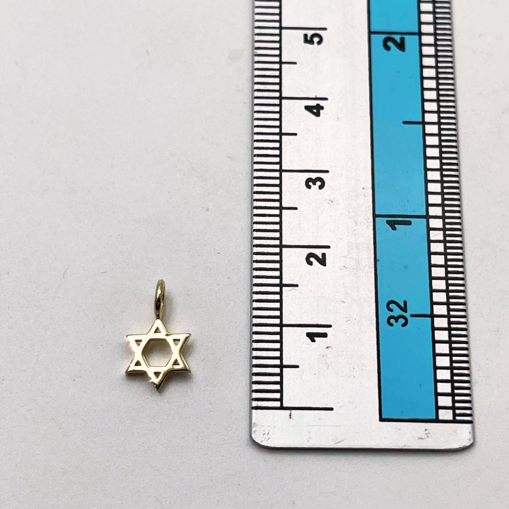 Solid 14K Gold Minimalist Star of David Pendant