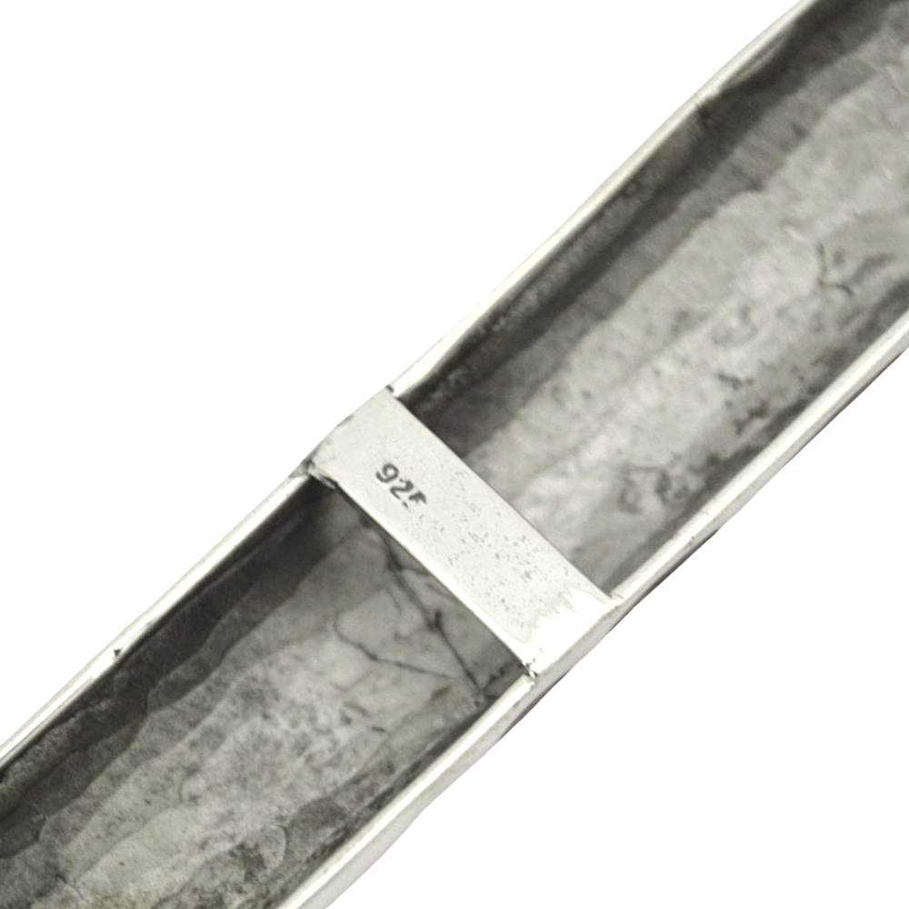 Mezuzah Case in Sterling Silver with Enamel Detailing