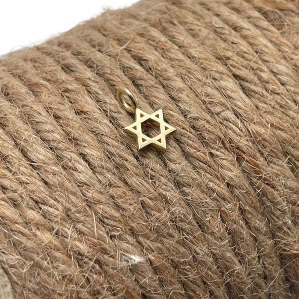 Solid 14K Gold Minimalist Star of David Pendant