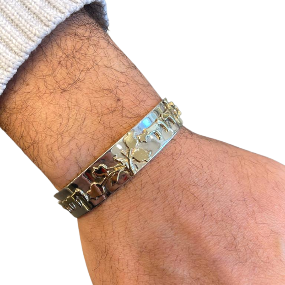 Silver and Gold Ani L'Dodi Cuff Bracelet