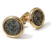 Ancient Masada Coin Cufflinks in 14k Gold