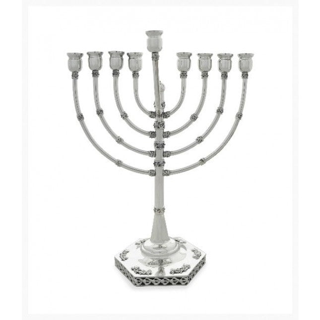 Elazar Large Sterling Silver Hanukkah Menorah