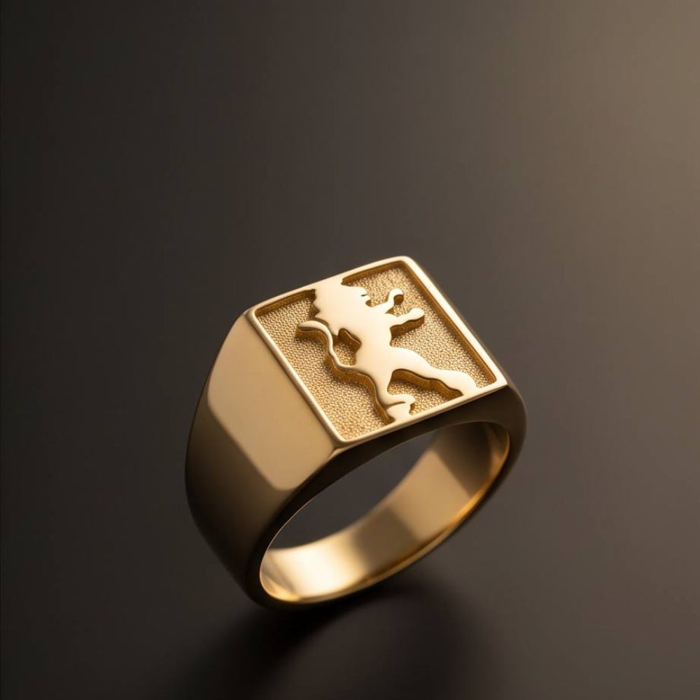 14k Gold Lion of Judah Signet Ring