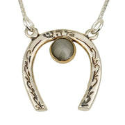 Horseshoe Protection Necklace with Chrysoberyl Stone