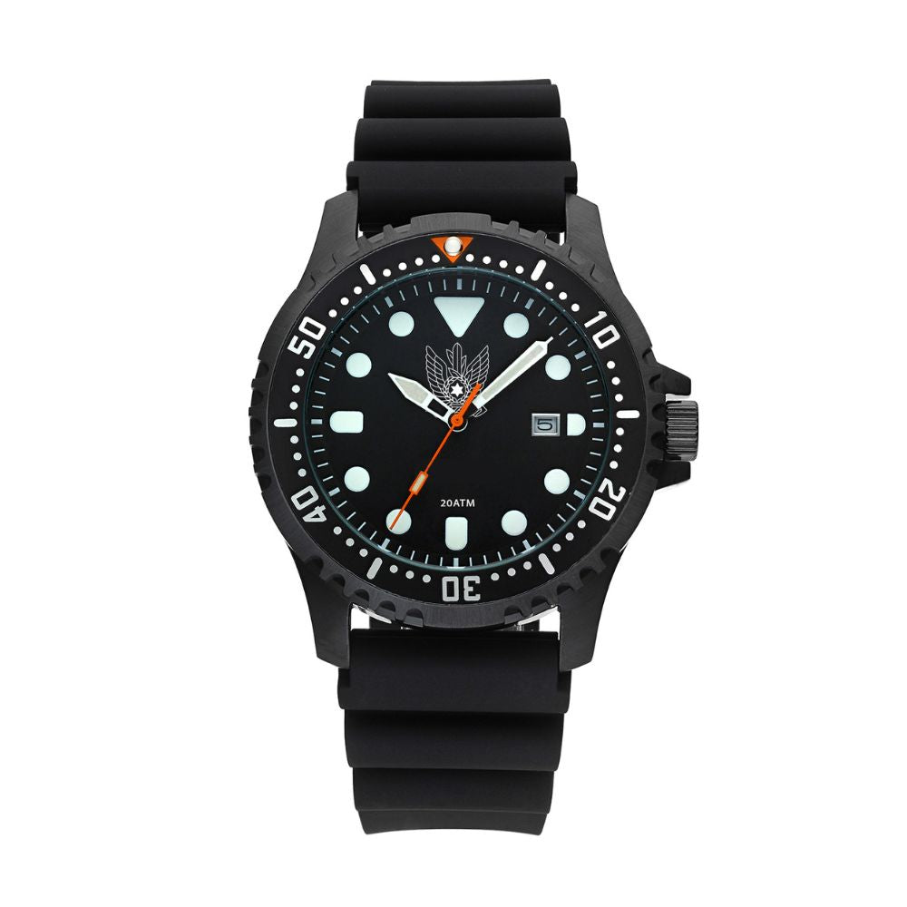 Soldiers Watch with Air Force Emblem 44mm Military Quartz 200M Waterproof