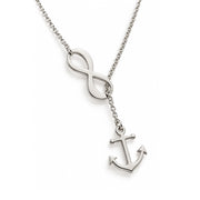 925 Sterling Silver Infinity Anchor Y-Necklace – Lariat Style Nautical Jewelry