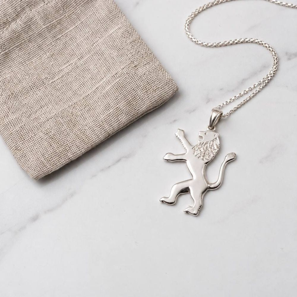 Rising Lion of Judah Pendant in Sterling Silver