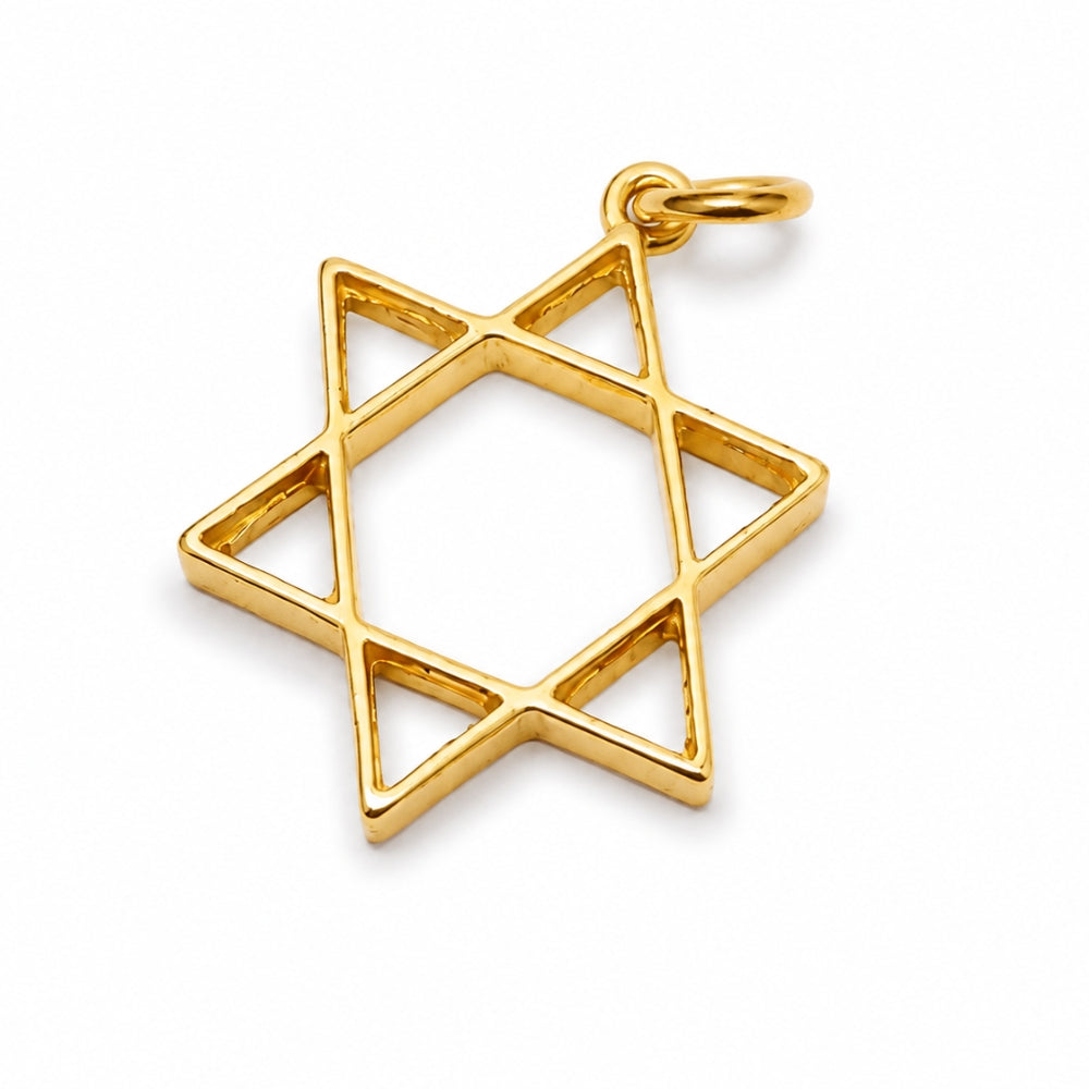 14K Gold Star of David Pendant  Magen David Jewish Charm