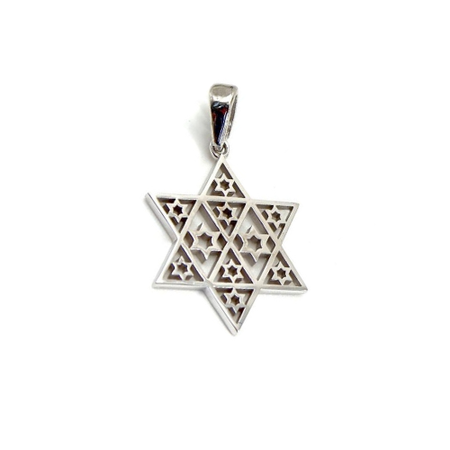 Star of David Pendant - 14K Gold Stars in