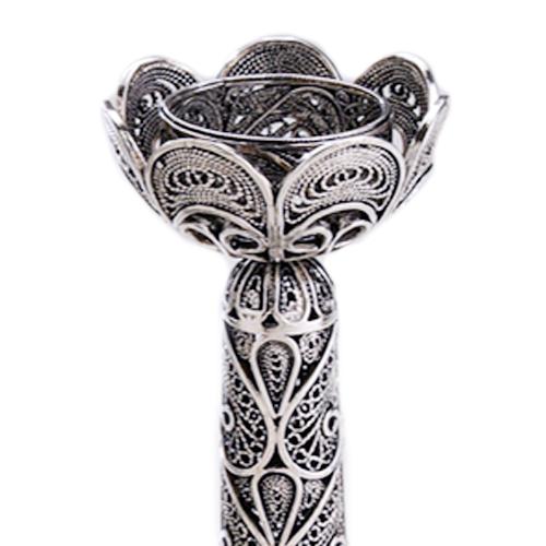 Silver Tall Filigree Loop Candle Holders