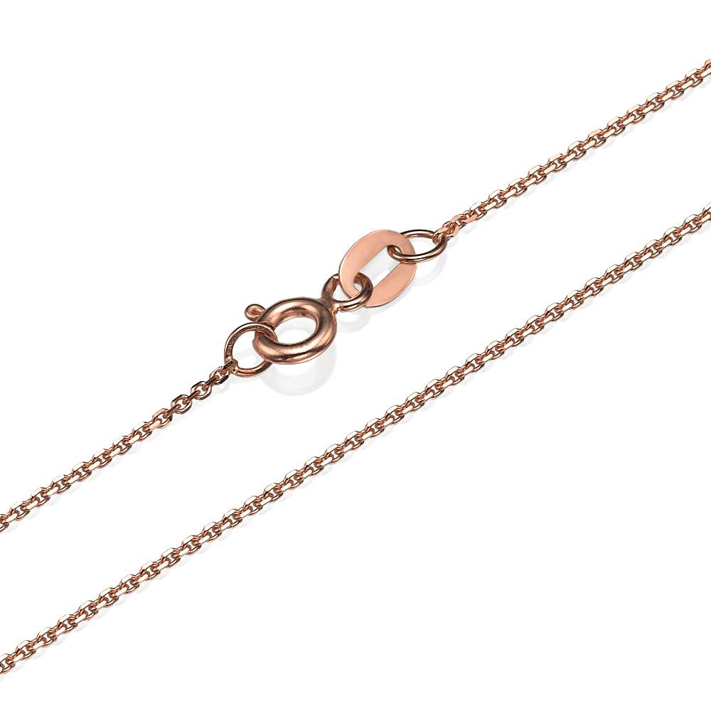 Anchor Link Gold Chain in 14k Rose Gold 1.1mm 16-24"