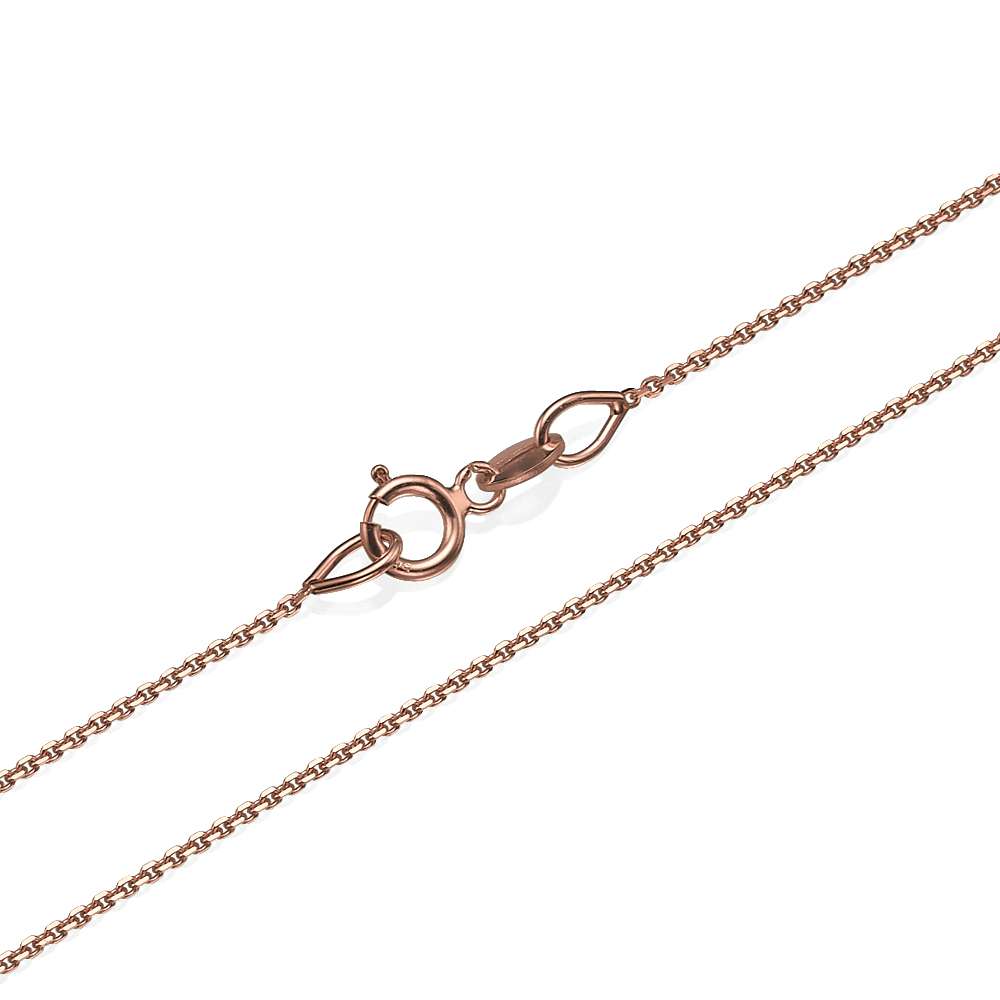 Anchor Link Gold Chain in 14k Rose Gold 0.9mm 16-24"