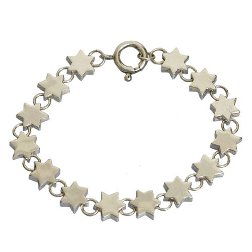 Silver Star of David Charm Bracelet