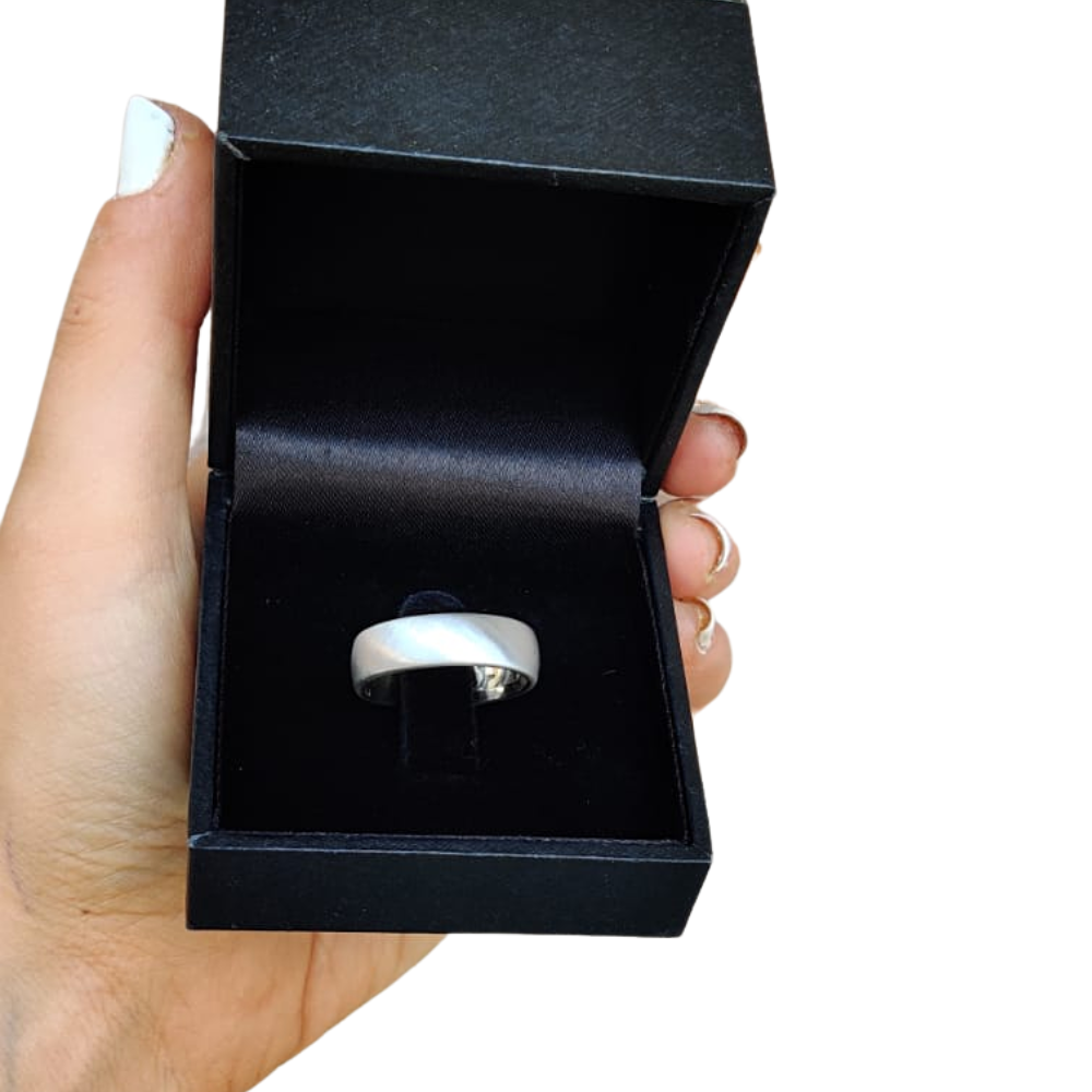 14K Gold Wedding Band - Wide Matte Hidden Message