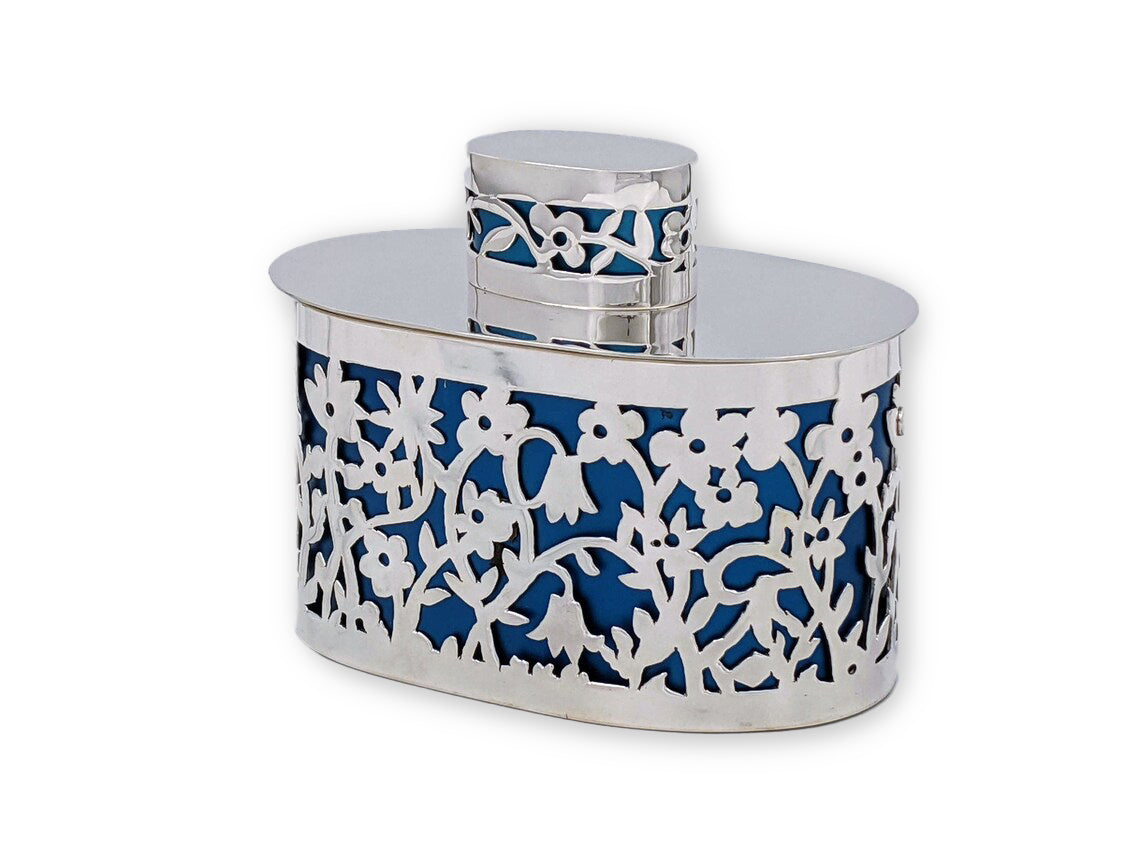 Floral Sterling Silver Etrog Box - Choice of 2 colors