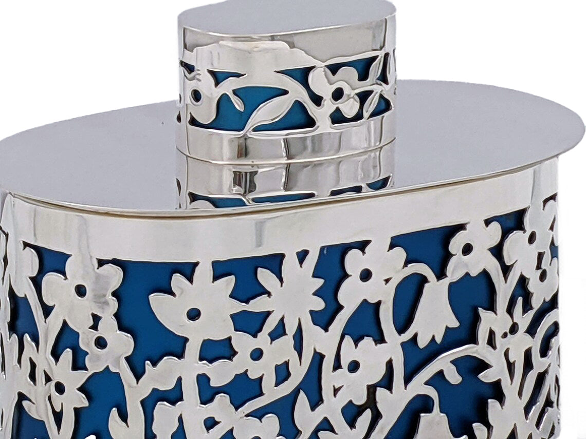 Floral Sterling Silver Etrog Box - Choice of 2 colors