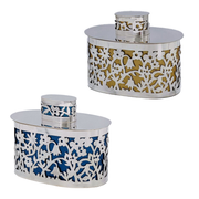 Floral Sterling Silver Etrog Box - Choice of 2 colors