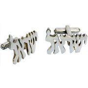 Silver Cutout Name Cufflinks