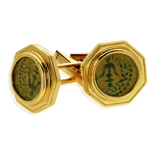 14k Gold Maccabean Coin Cufflinks