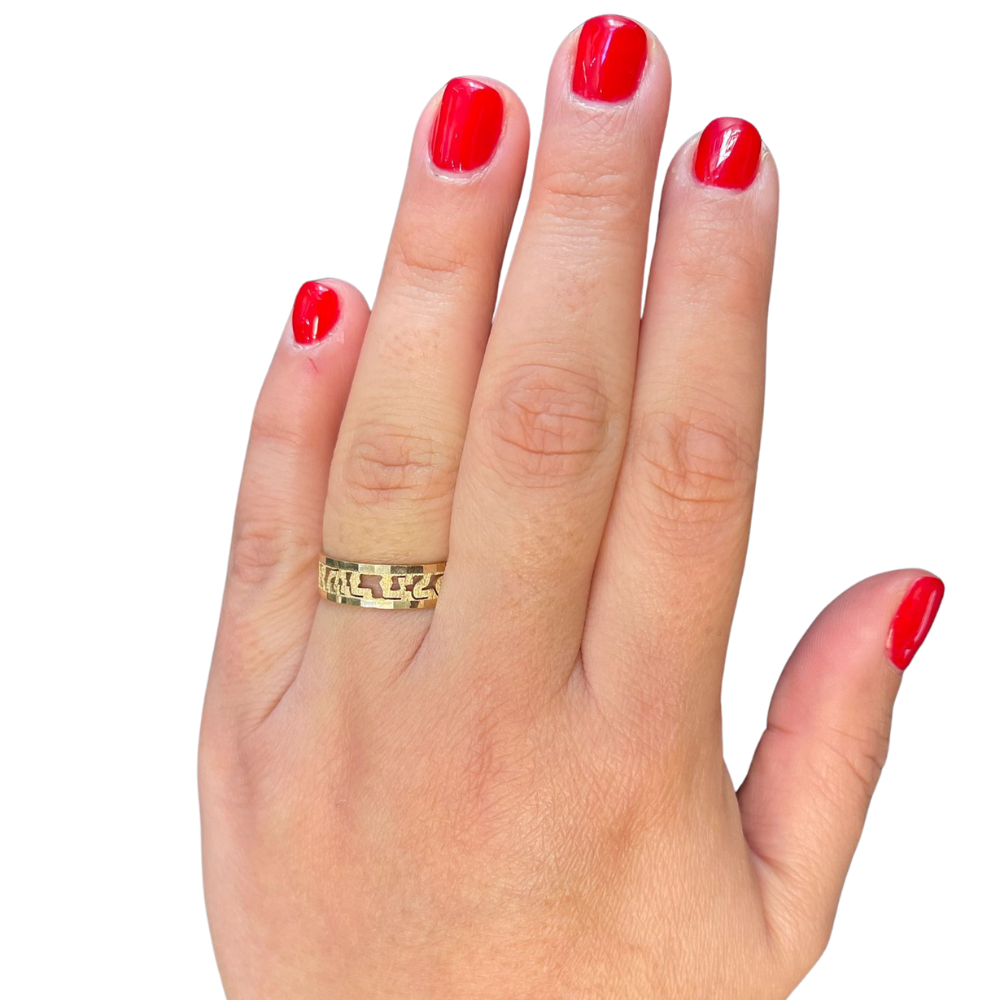 14k Gold Book Of Ruth 1:16 Hebrew Bible Quote Cutout Ring