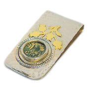 Silver and Gold Masada Coin Hammered Money Clip