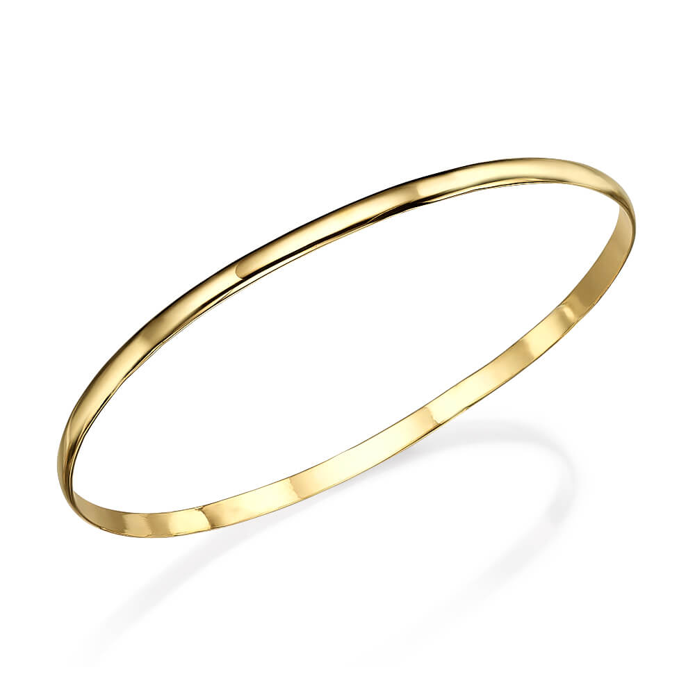 Smooth 14k Gold Moroccan Bangle Bracelet