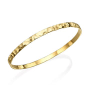 Shiny Hammered Gold Moroccan Bangle