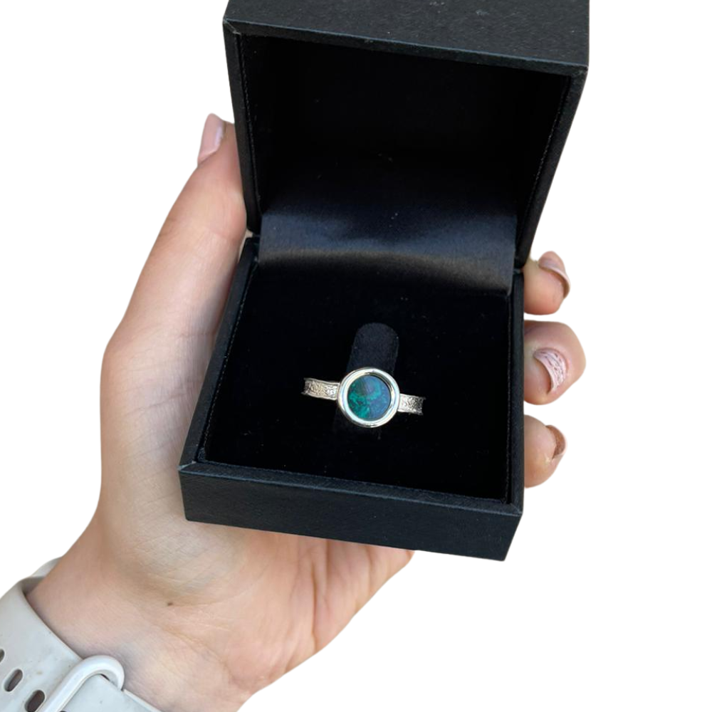 Silver and Eilat Stone Solar Ring