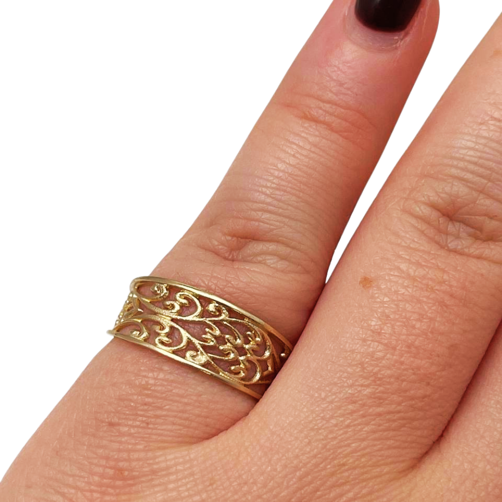 14K Gold Yemenite Filigree Ring